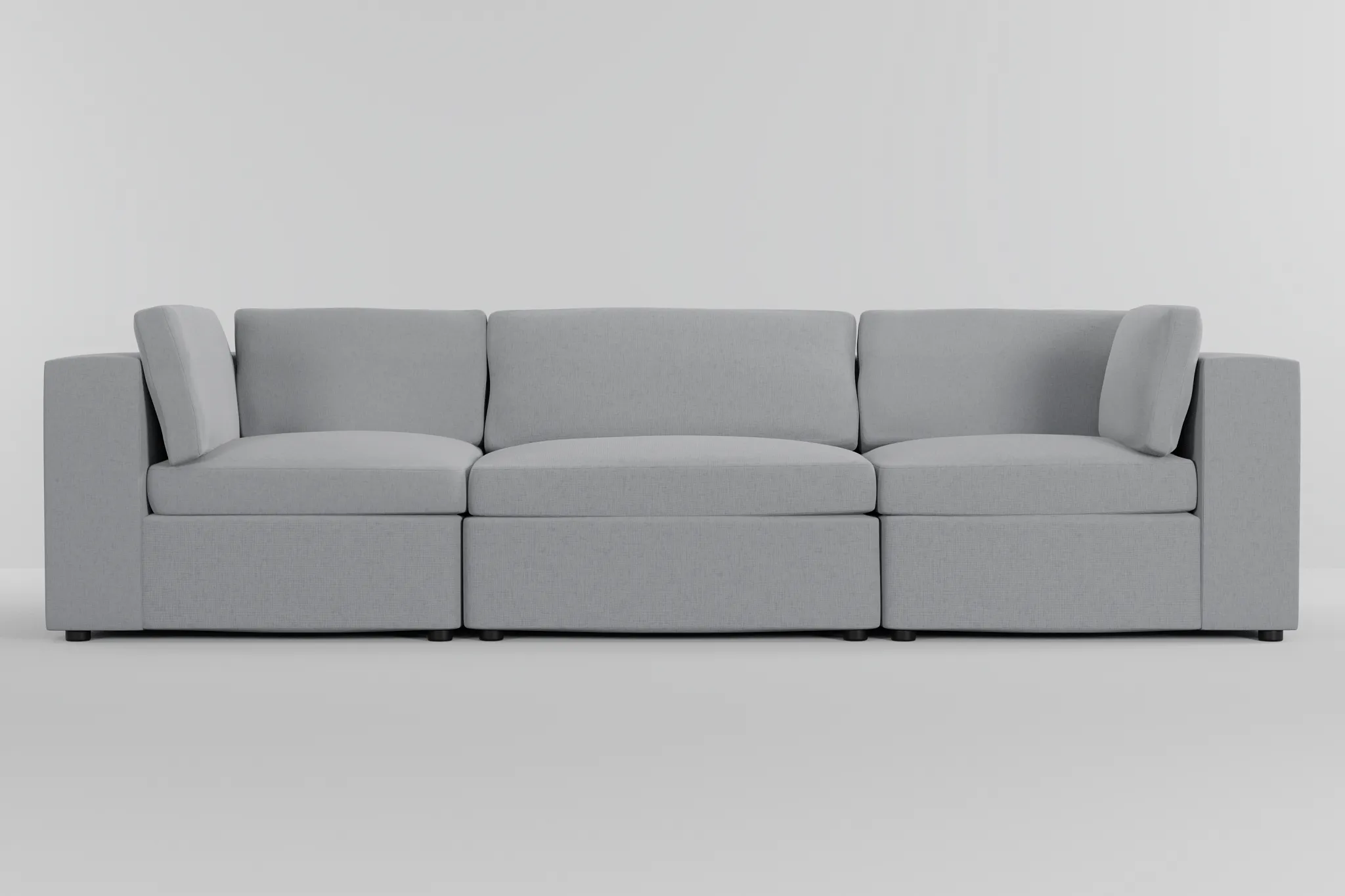 Destin Delray Light Gray Fabric 3-piece Modular Sofa