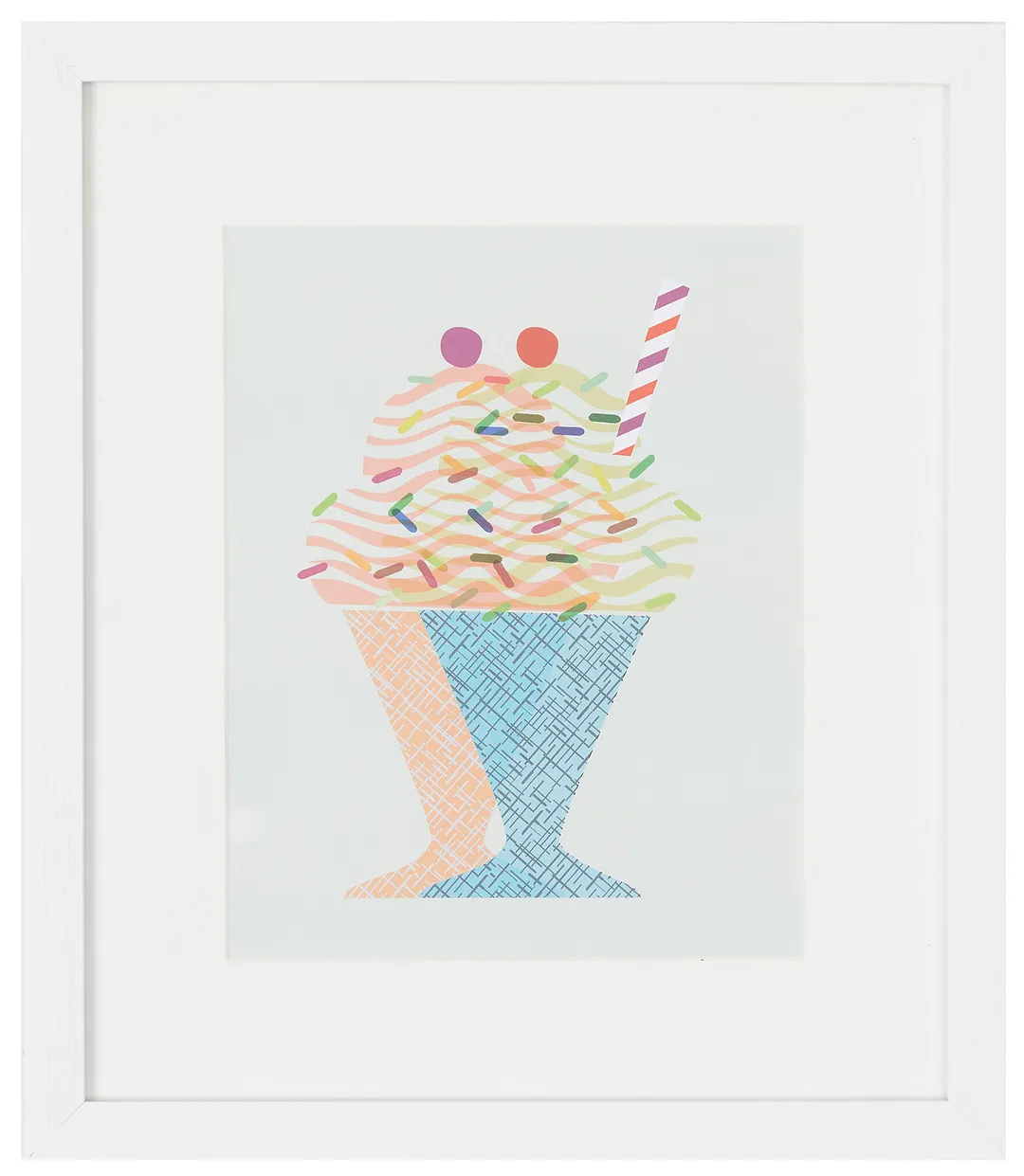 Sundae Multicolored Framed Wall Art