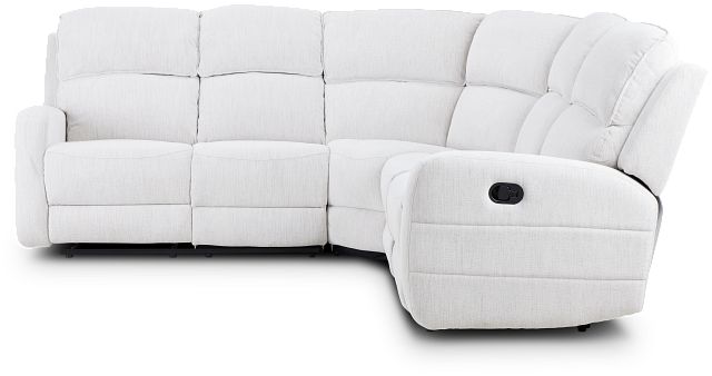 Piper Light Beige Fabric Small Two-arm Manually Reclining Sectional
