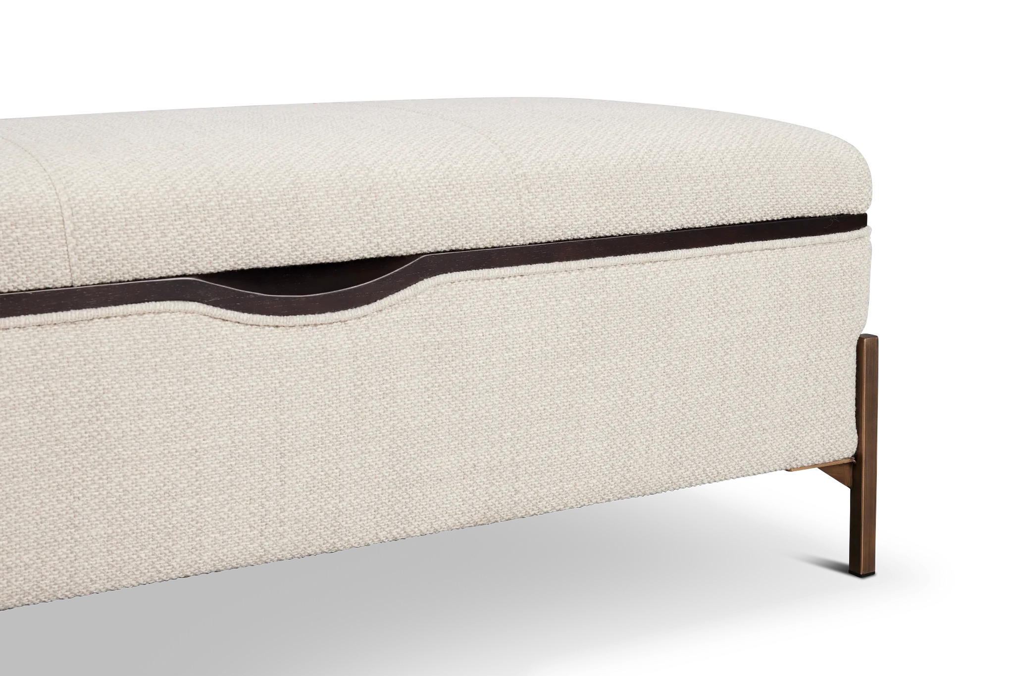 Karissa Dark Beige Rect Storage Accent Ottoman