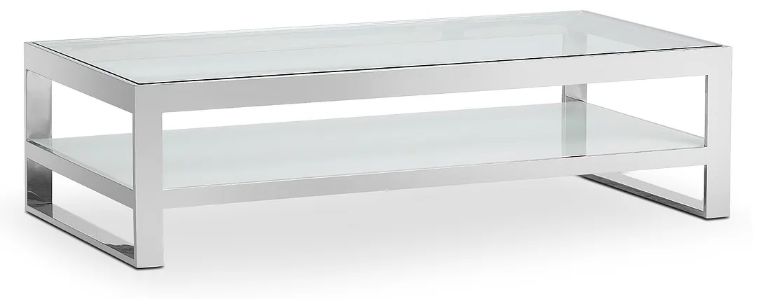 Miami White Glass Rectangular Coffee Table