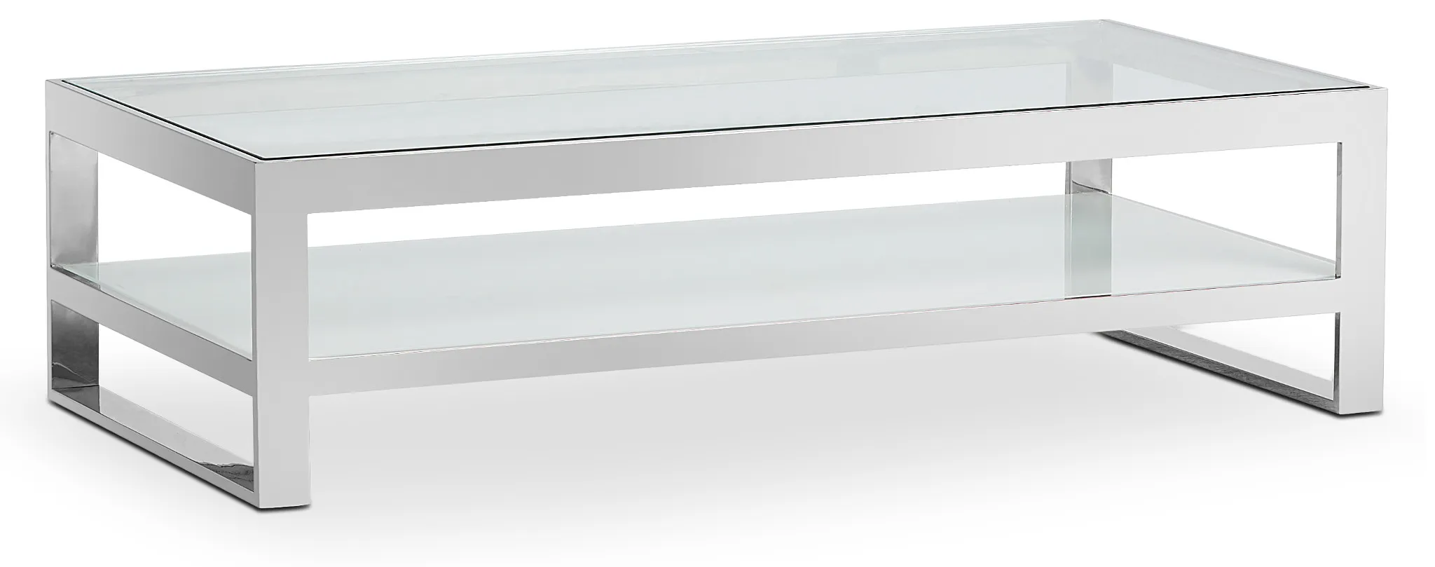 Miami White Glass Rectangular Coffee Table