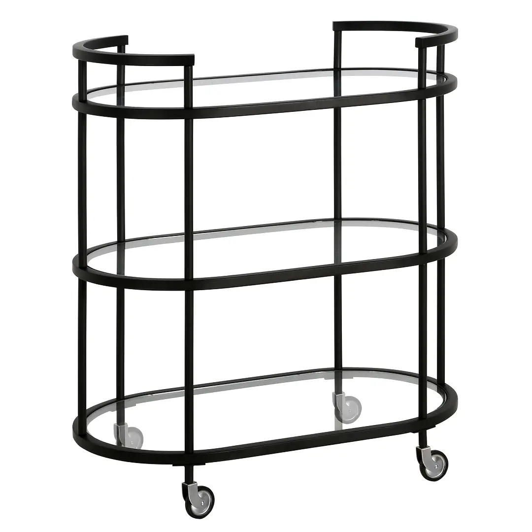 Emilie Black Metal Bar Cart Emilie Black Metal Bar Cart