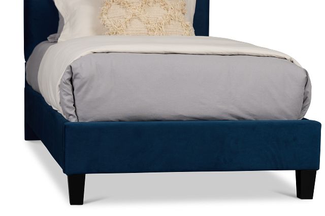 Lucy Dark Blue Uph Platform Bed