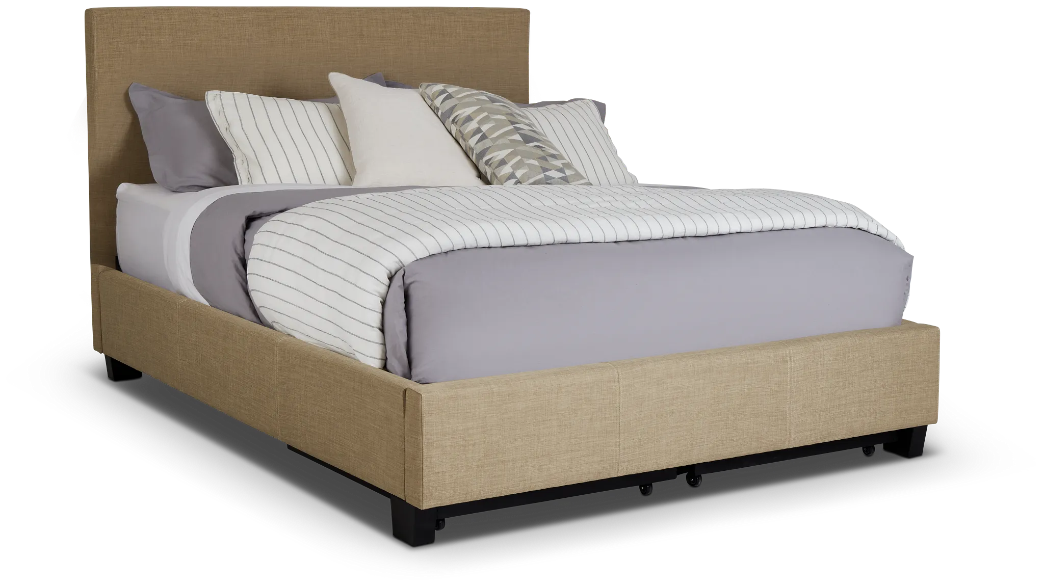 Madden Taupe Uph Platform Storage Bed