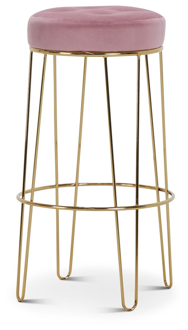 Cayman Light Pink 29" Upholstered Barstool