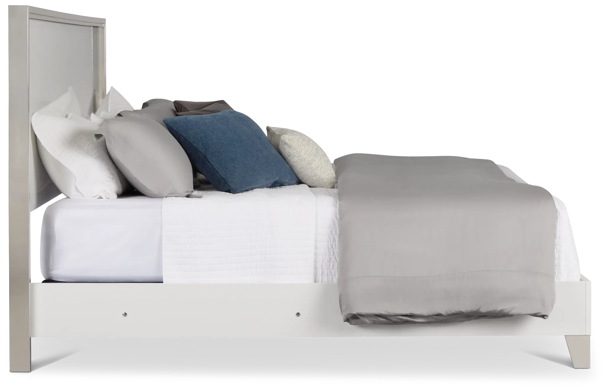 Doral White Panel Bed With Lights