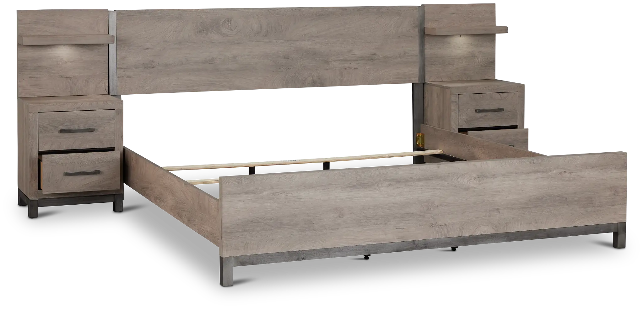 Evanston Gray Spread Bed W/ Two Nightstands Evanston Gray Spread Bed W/ Two Nightstands