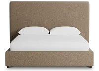 Grayton Merino Brown 54" Upholstered Platform Bed