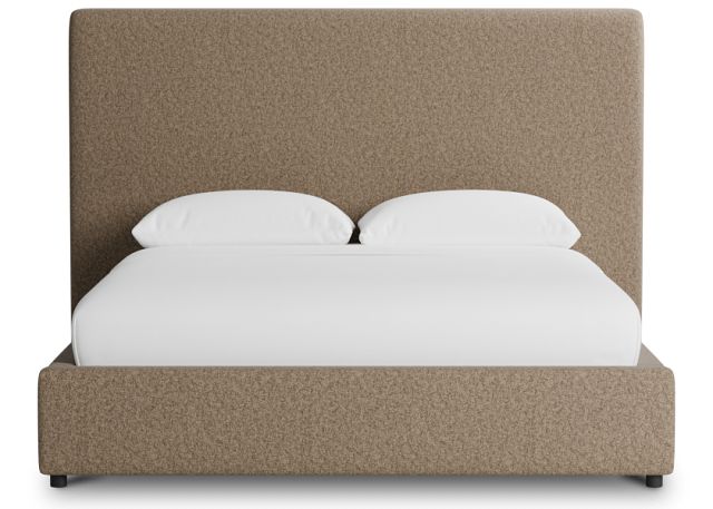 Grayton Merino Brown 54" Upholstered Platform Bed