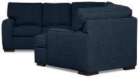Sinclair Dark Blue Fabric Medium Right Facing Cuddler Sectional