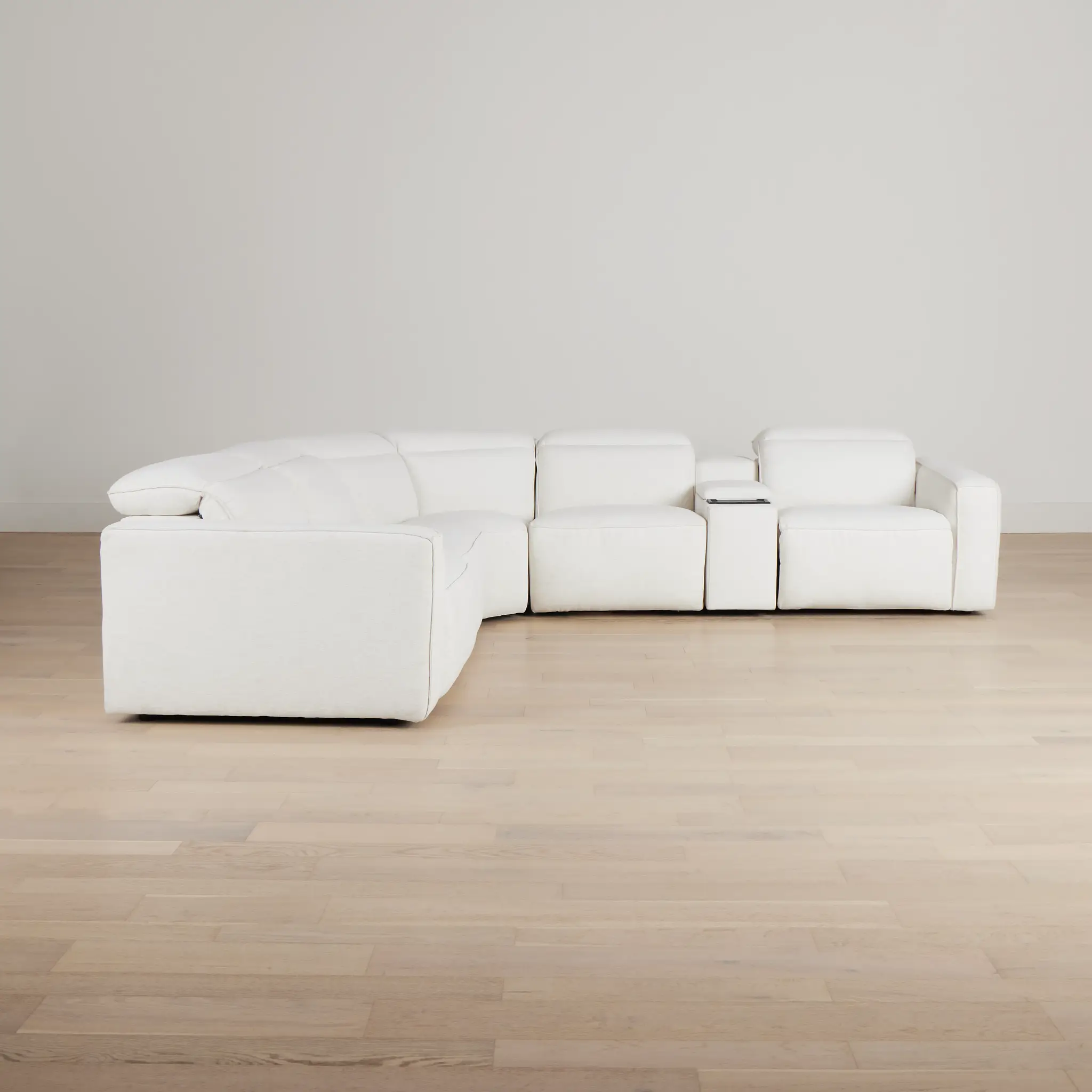 Ryland White Fabric Medium Triple Power 2-arm Sectional Ryland White Fabric Medium Triple Power 2-arm Sectional