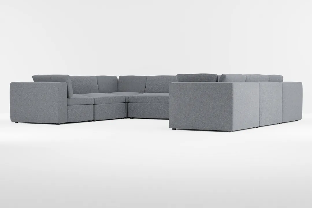 Destin Elevation Gray Fabric 8-piece Modular Sectional
