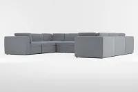 Destin Elevation Gray Fabric 8-piece Modular Sectional