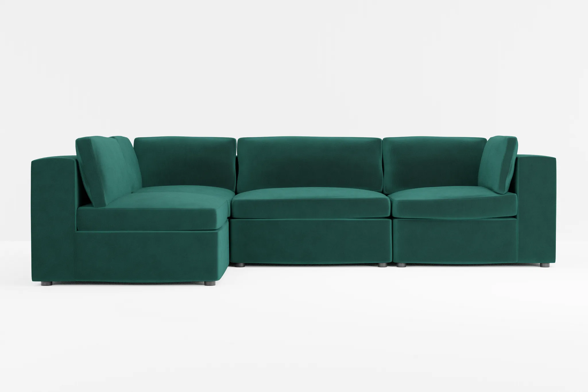 Destin Joya Green Velvet 4-piece Modular Sectional