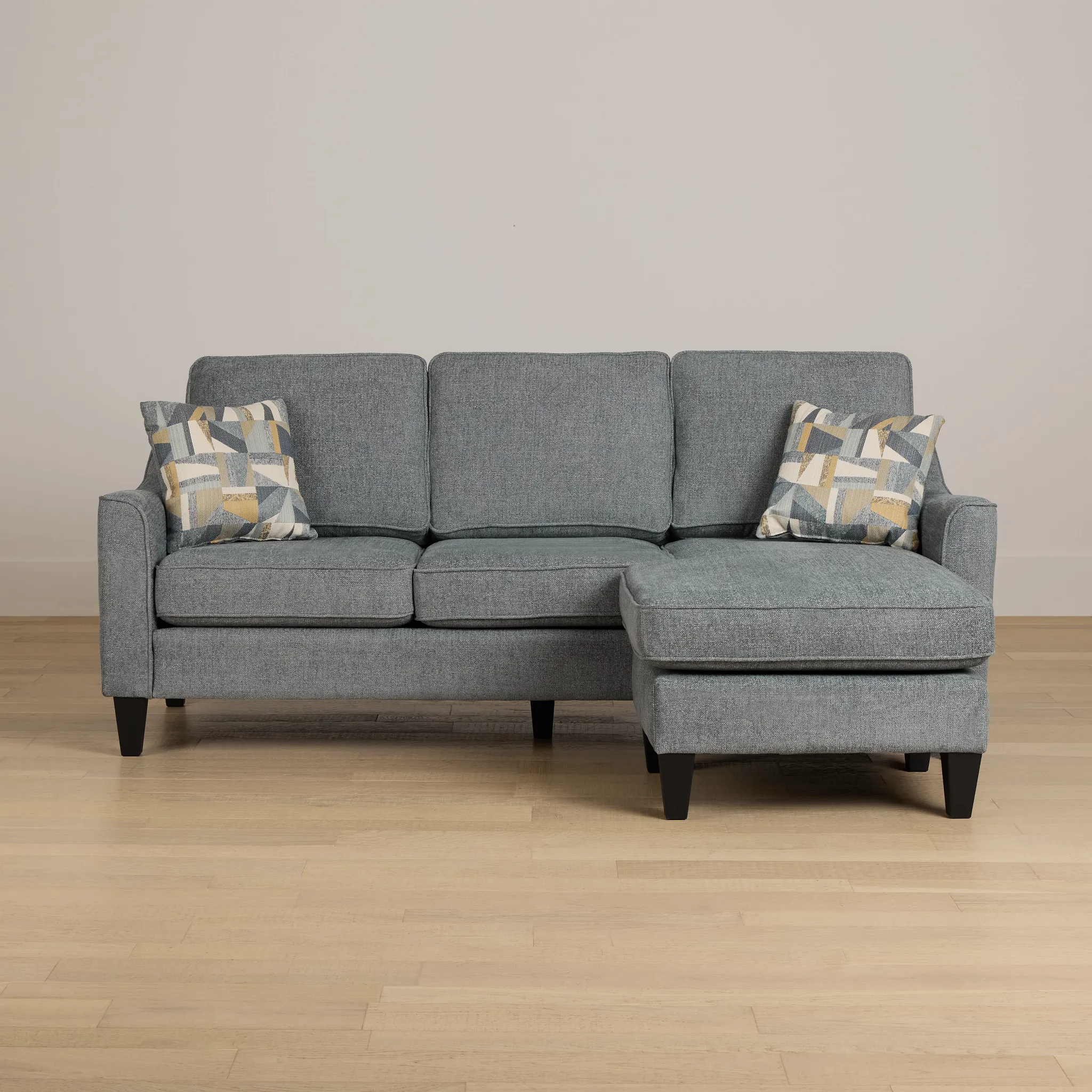 Cory Blue Fabric Chaise Sectional