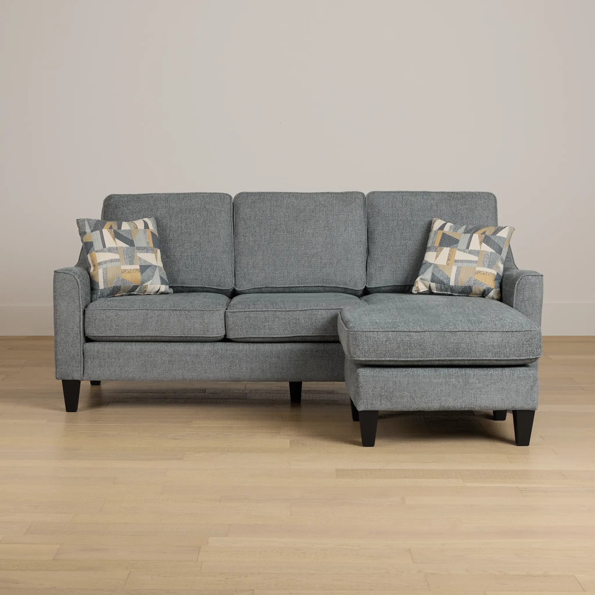 Cory Blue Fabric Chaise Sectional Cory Blue Fabric Chaise Sectional