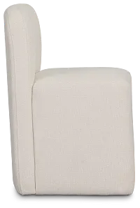 Rex Light Beige Castored Upholstered Side Chair