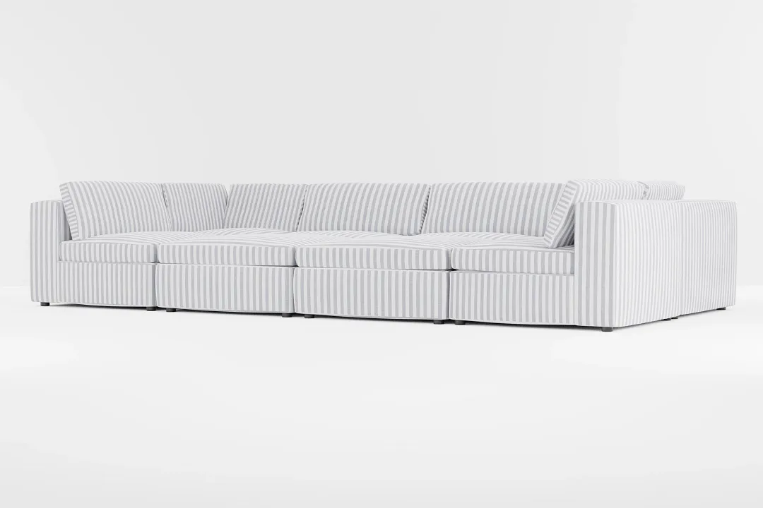 Destin Sea Lane Dark Blue Fabric 8-piece Pit Sectional