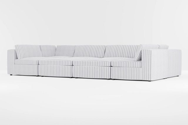 Destin Sea Lane Dark Blue Fabric 8-piece Pit Sectional