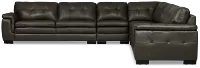 Braden Dark Gray Leather Large Two-arm Sectional