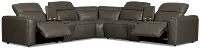 Ryland Dark Gray Lthr/vinyl Large Dual Power Reclining Two-arm Sectional
