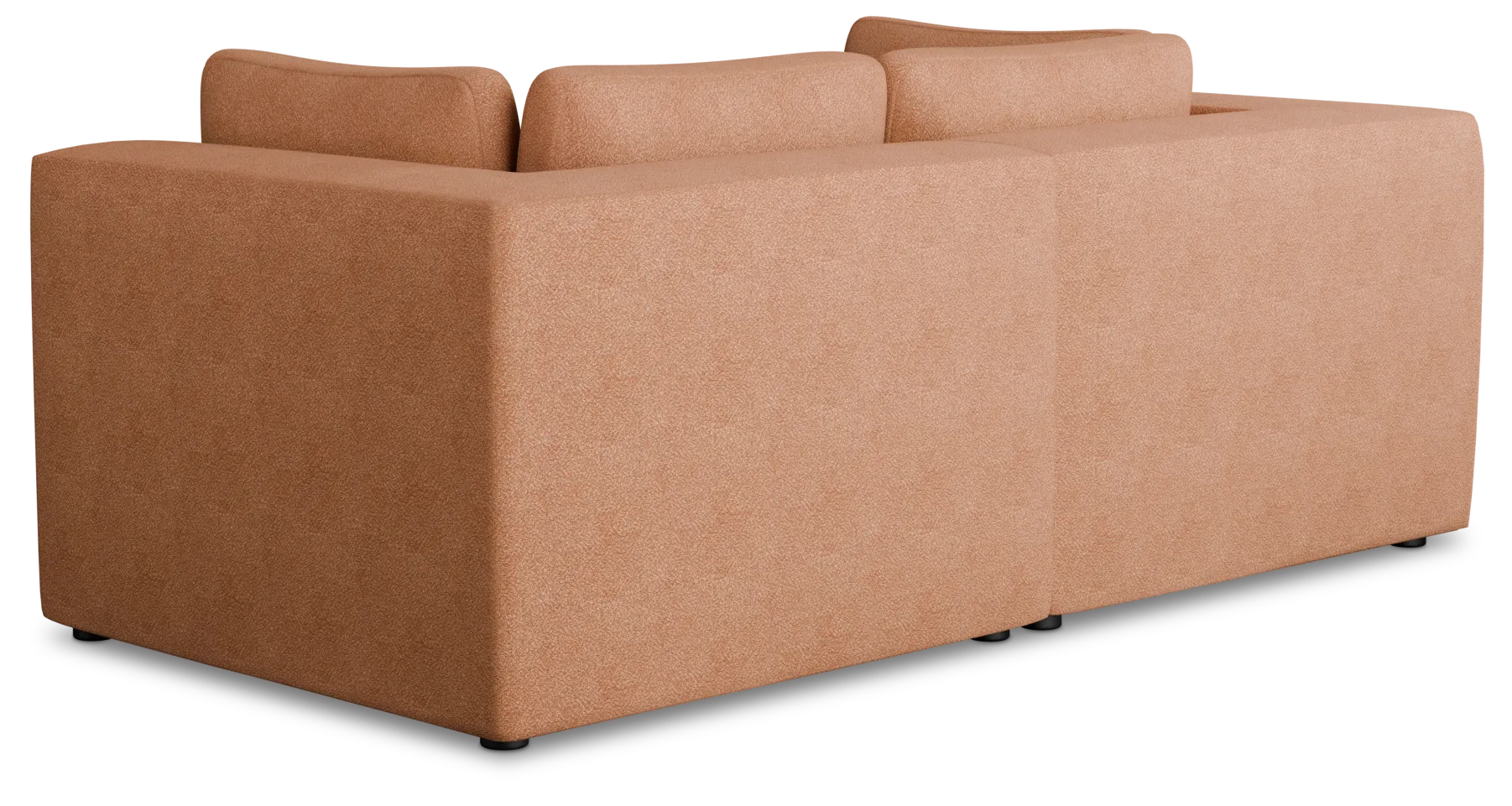 Destin Sutton Orange Fabric 2 Piece Modular Sofa