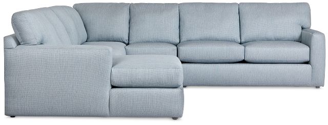 Rhodes Light Blue Fabric Large Left Chaise Sectional