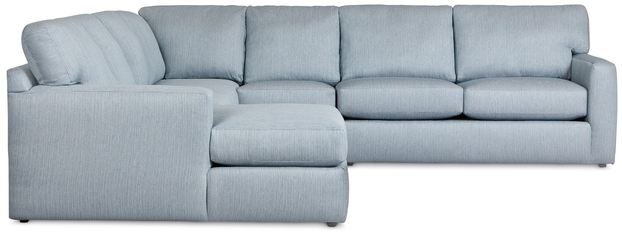 Rhodes Light Blue Fabric Large Left Chaise Sectional