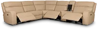 Rhett Taupe Micro Small Triple Power Reclining Two-arm Sectional