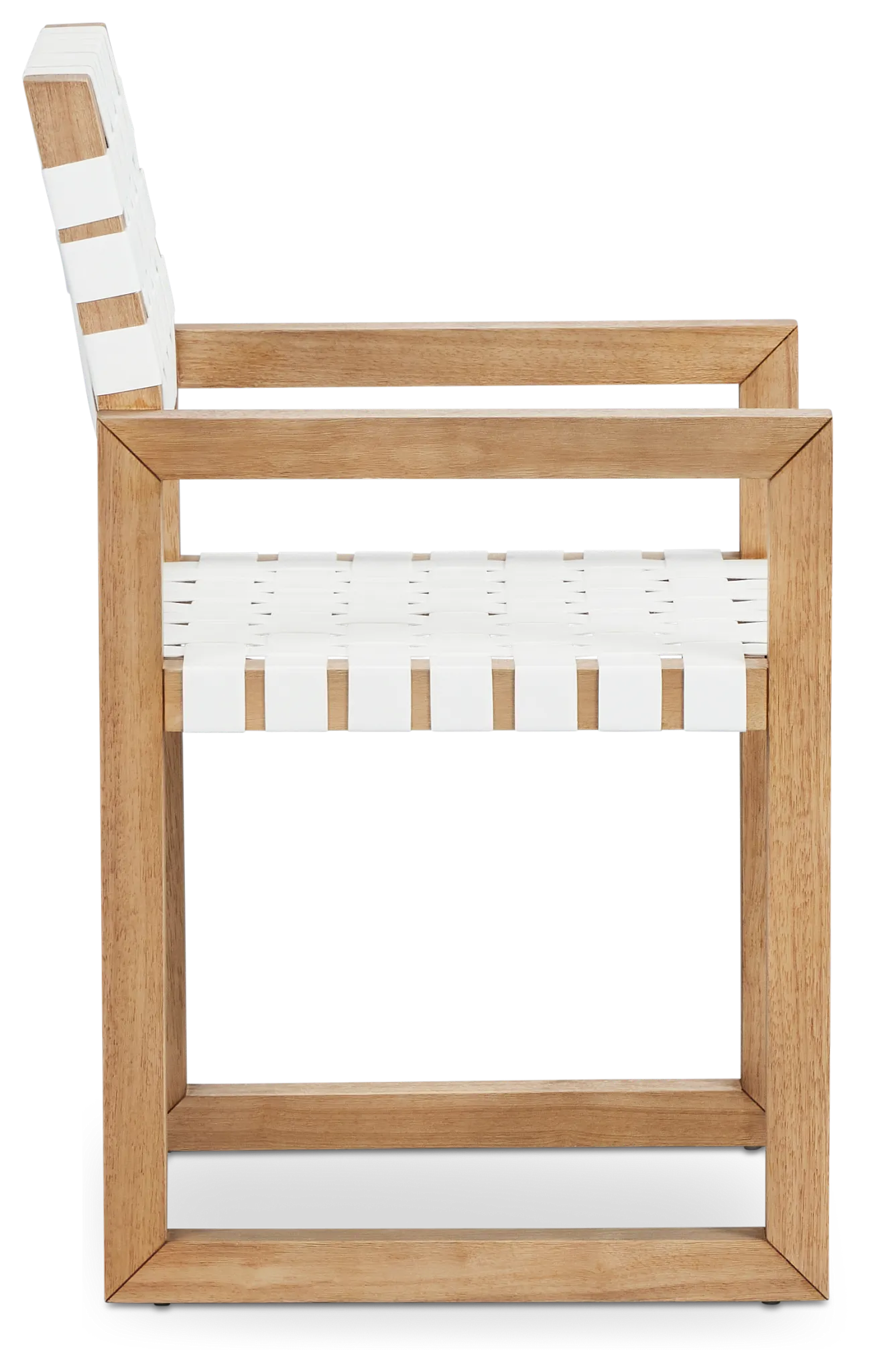 Haven White Woven Leather Arm Chair