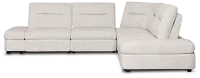 Mila Light Beige Fabric Small Dual Power Reclining Two-arm Sectional