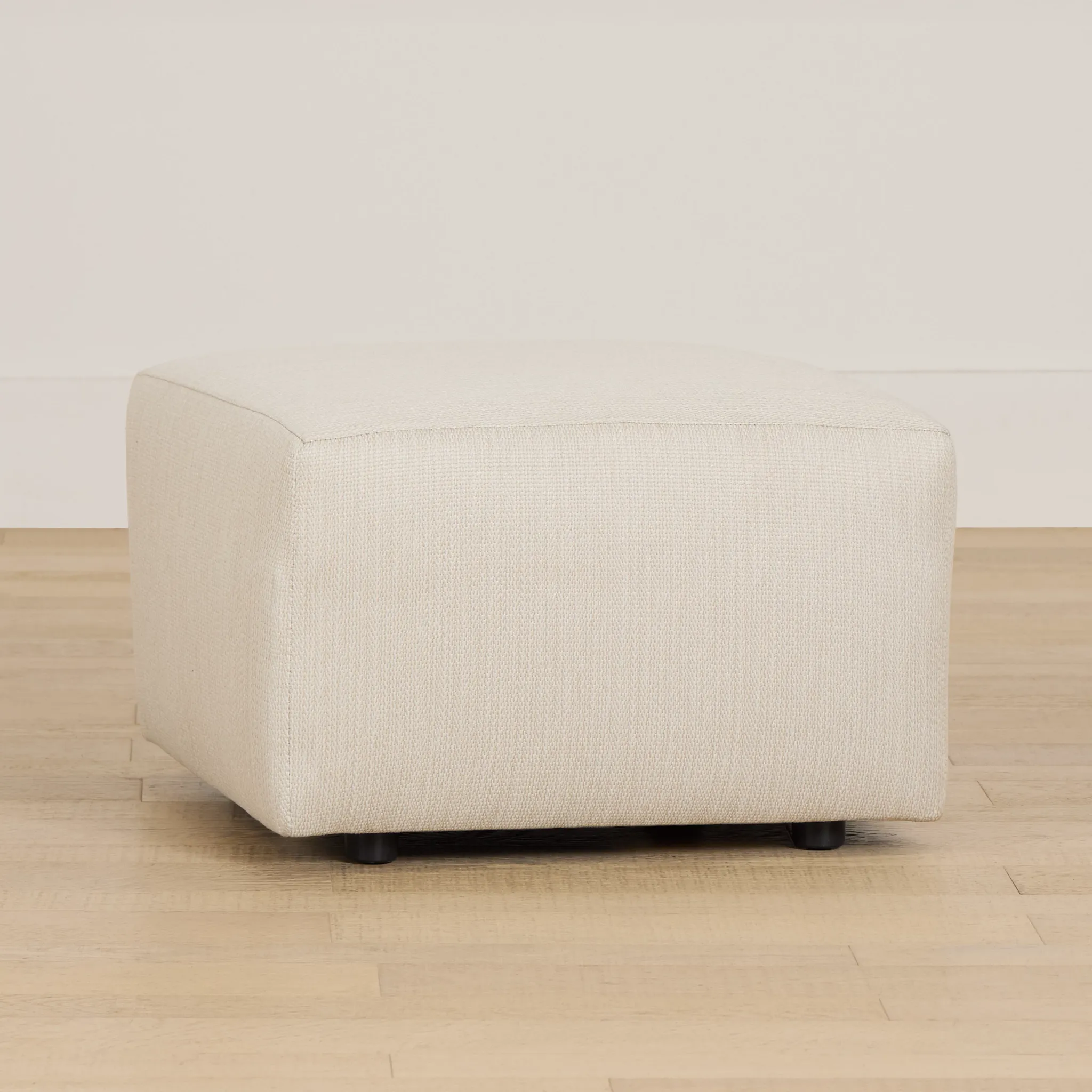 Rhodes Beige Fabric Ottoman