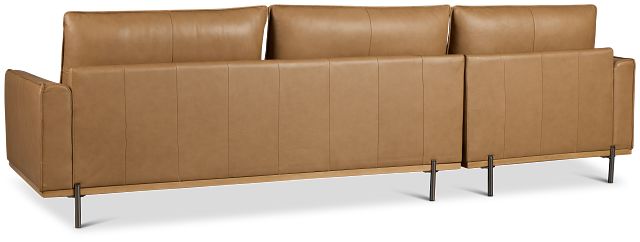 Tessa Light Brown Leather Left Chaise Sectional
