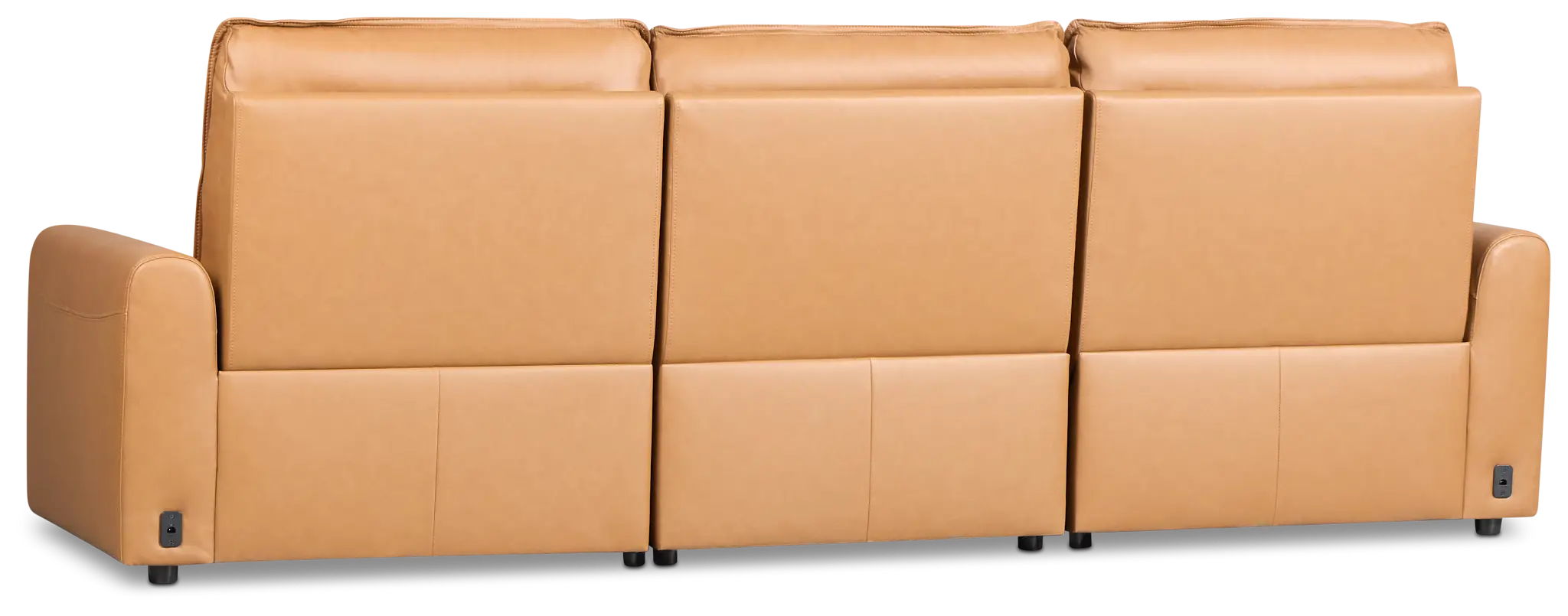 Edison Medium Brown Leather/Vinyl 3-piece Modular Power Sofa Edison Medium Brown Leather/Vinyl 3-piece Modular Power Sofa