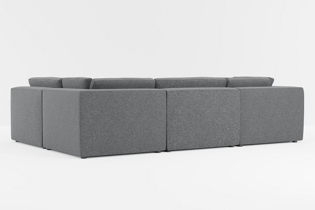 Destin Delray Dark Gray Fabric 6-piece Pit Sectional