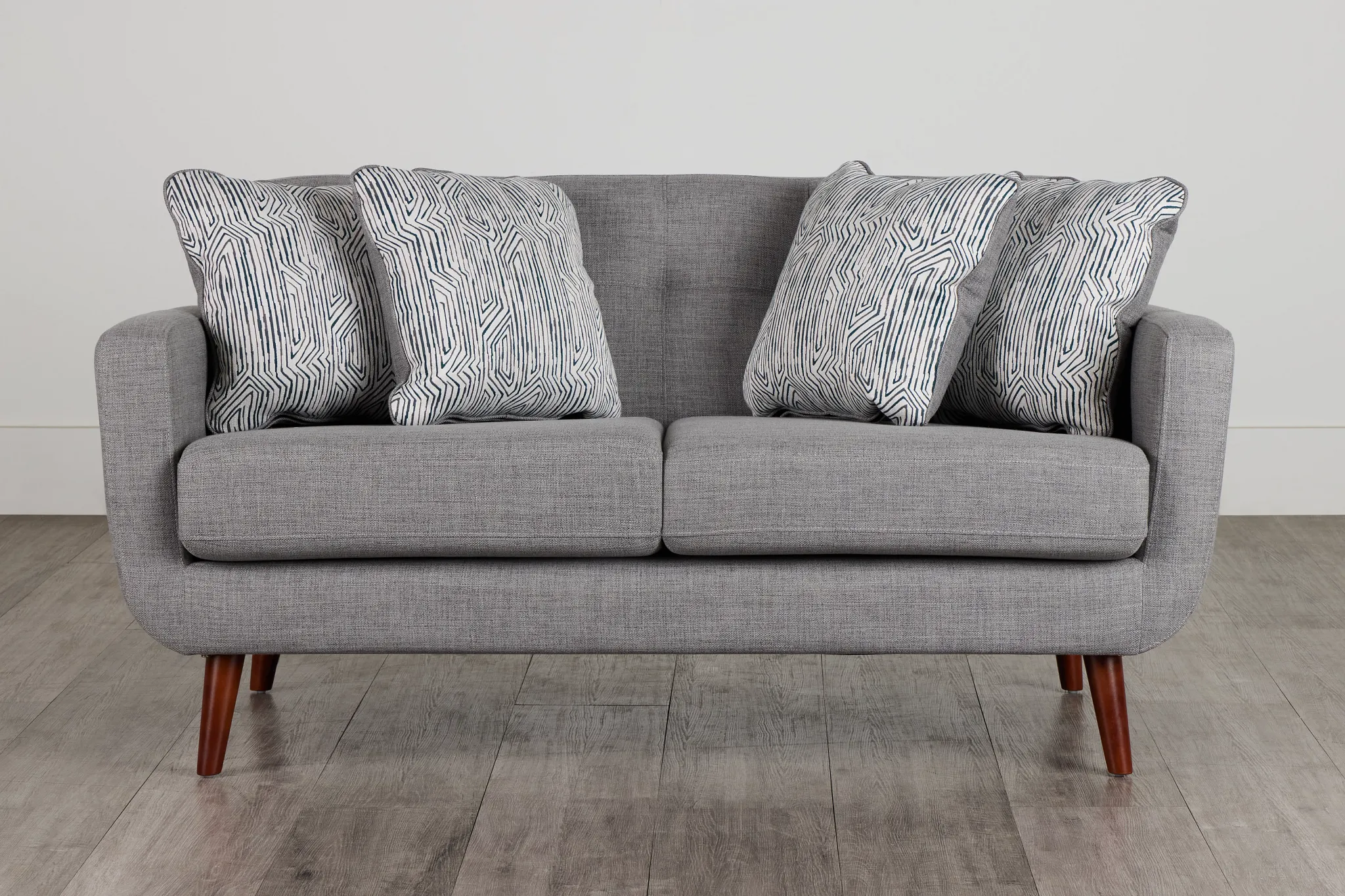 Raya Light Gray Fabric Loveseat