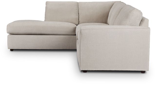 Maxie Light Beige Micro Small Left Bumper Sectional (3)