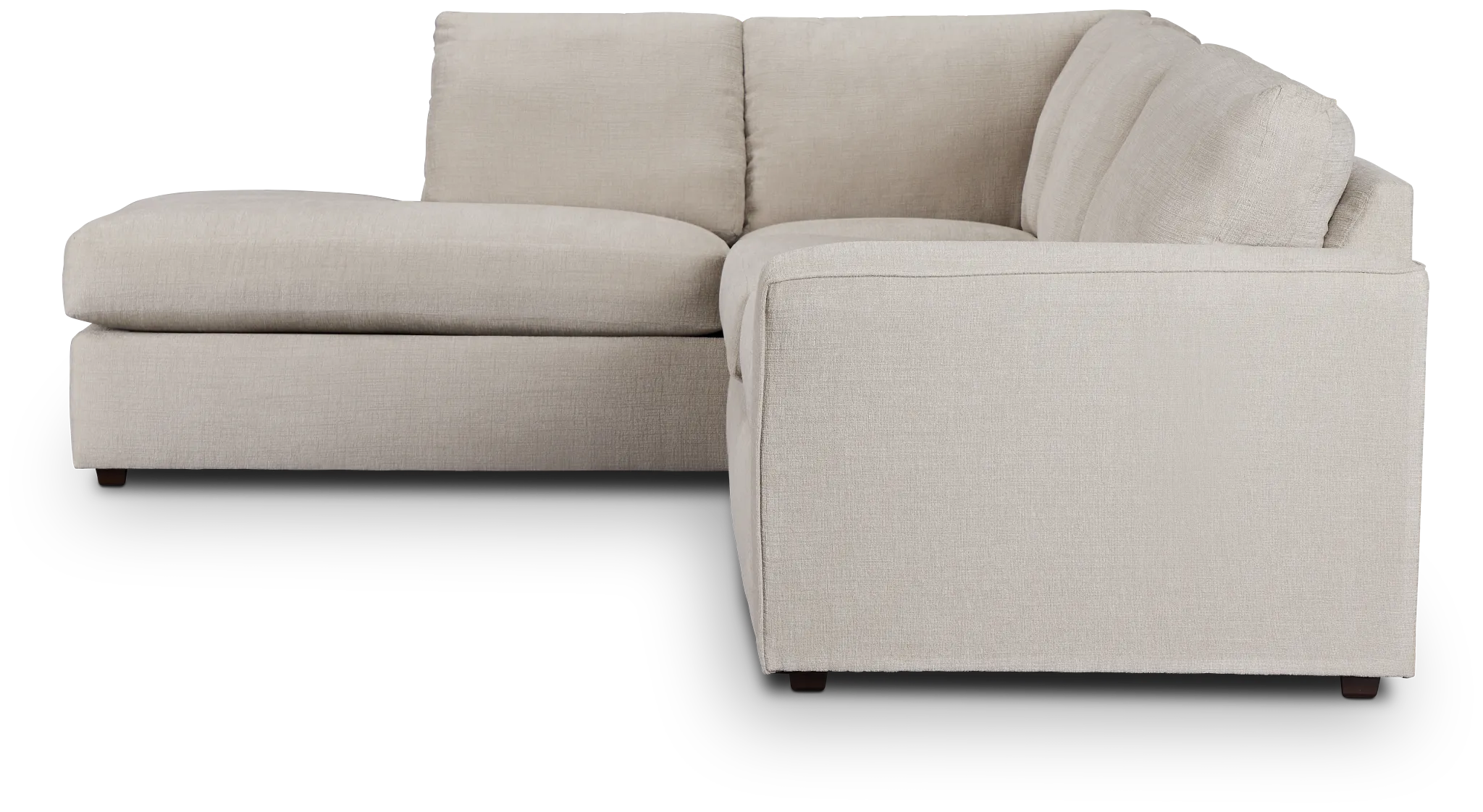 Maxie Light Beige Micro Small Left Bumper Sectional
