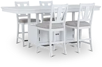 Heron Cove White High Table & 4 Barstools