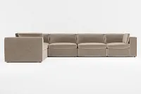 Destin Joya Beige Velvet 6-piece Modular Sectional