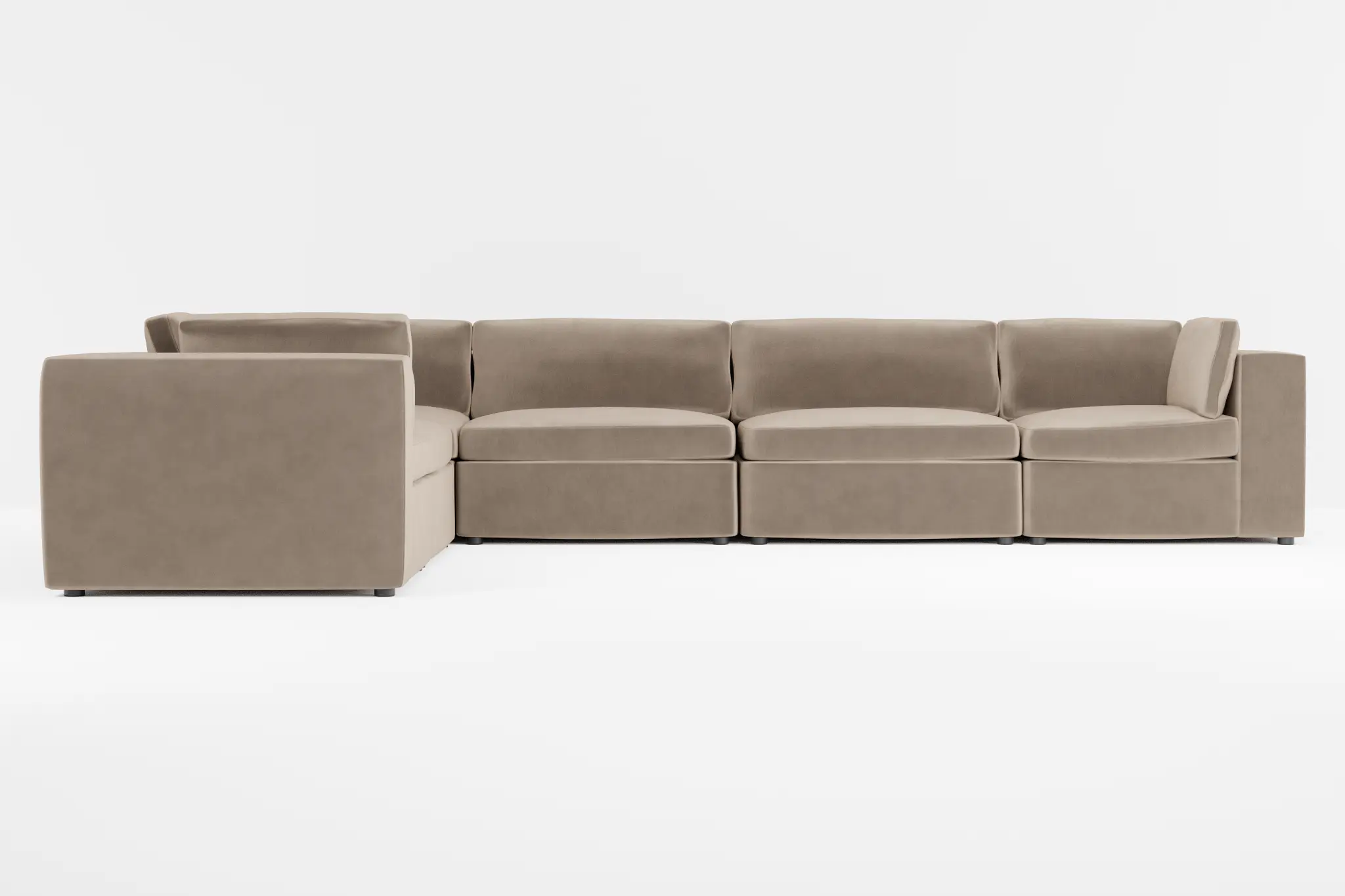 Destin Joya Beige Velvet 6-piece Modular Sectional Destin Joya Beige Velvet 6-piece Modular Sectional