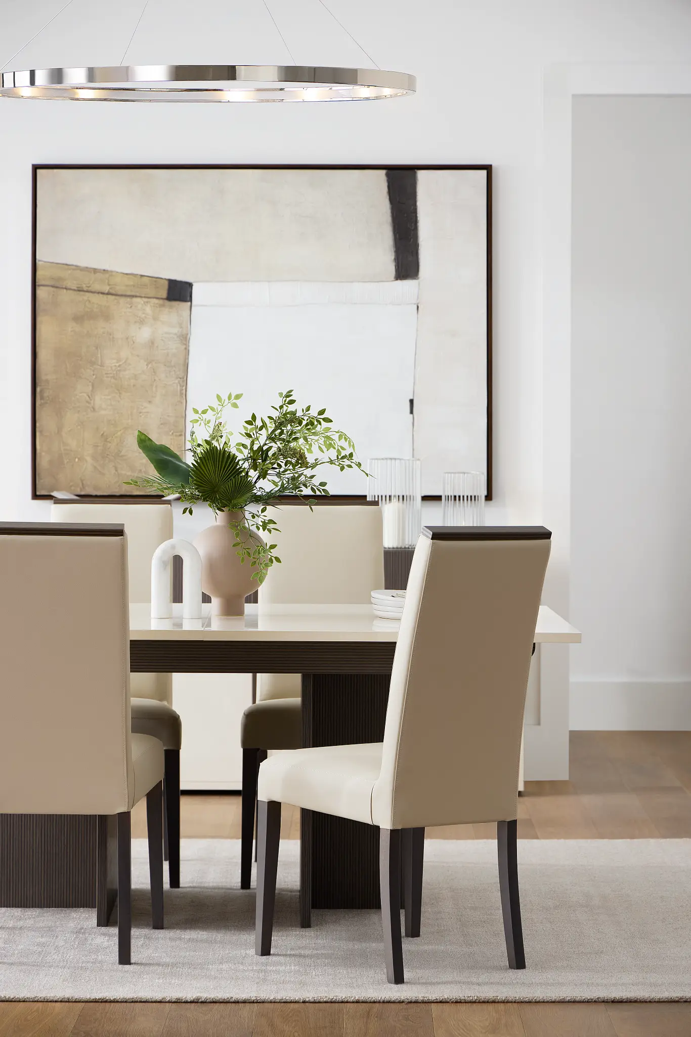 Sienna Two-tone Table & 4 Leather Chairs Sienna Two-tone Table & 4 Leather Chairs