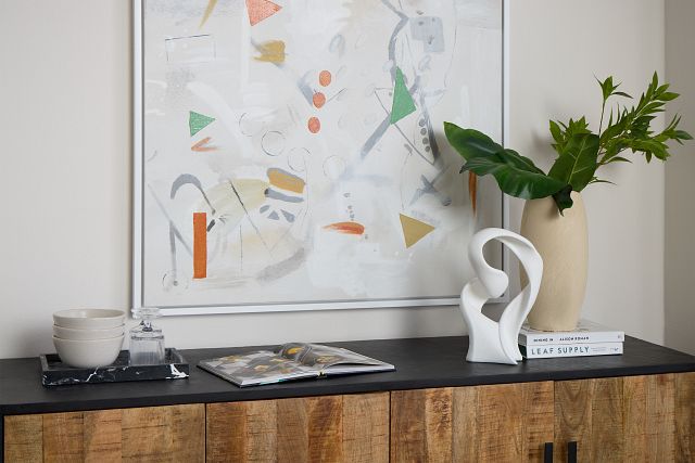 Dax Black Wood Four-door Cabinet