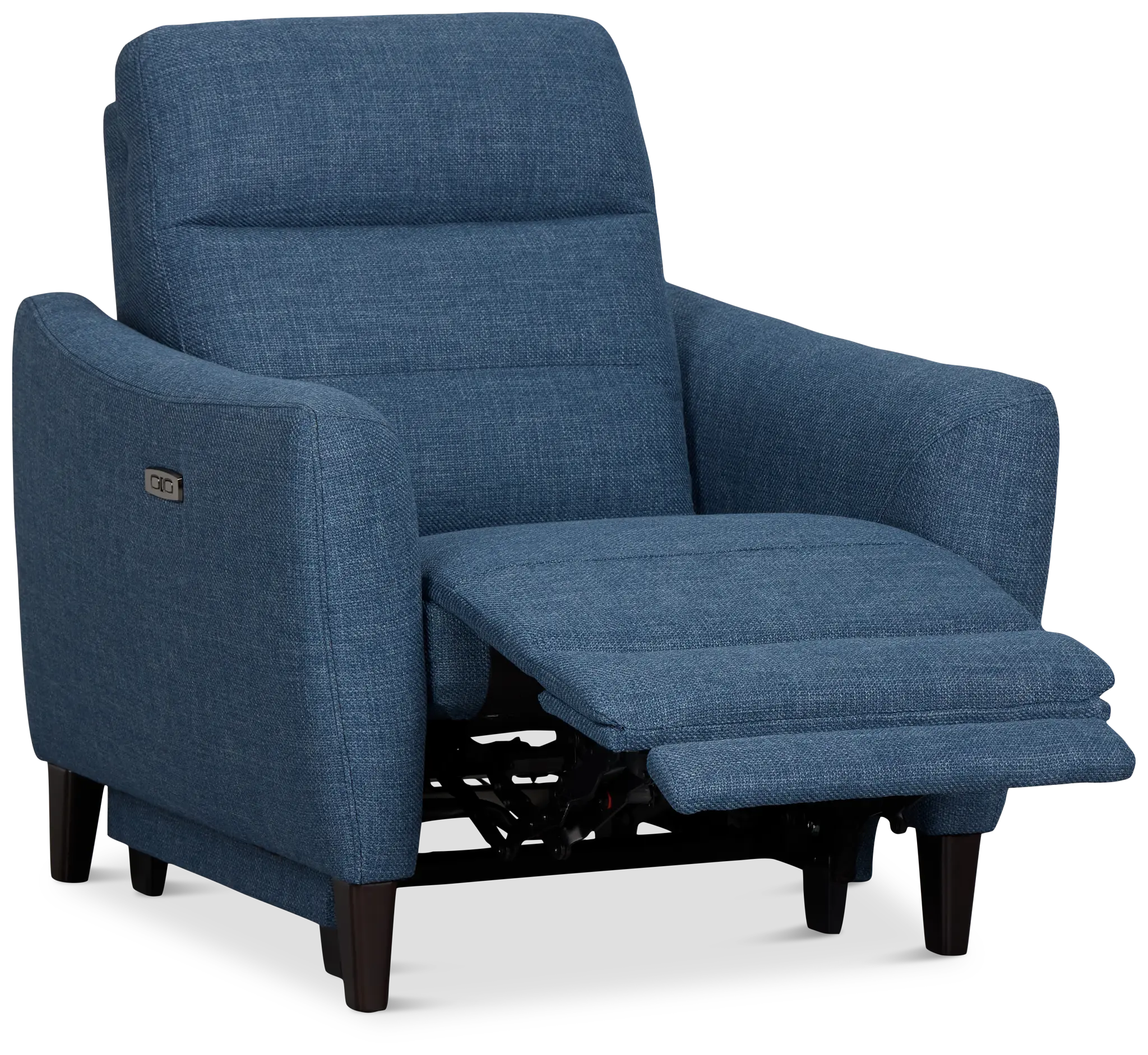 Keaton Blue Fabric Power Recliner With Power Headrest Keaton Blue Fabric Power Recliner With Power Headrest