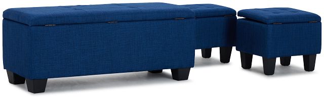 Ethan Blue Set Of 3 Bench