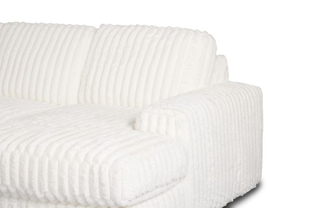 Teddy White Fabric Large Right Chaise Sectional