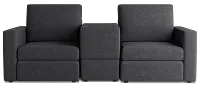 Citymod Dark Gray Fabric 3-piece Modular Sofa With Media Console