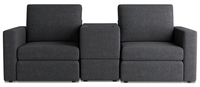 Citymod Dark Gray Fabric 3-piece Modular Sofa With Media Console