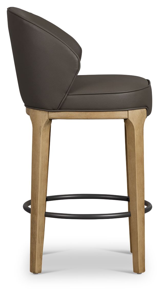 Libby Dark Gray Micro 24" Upholstered Barstool